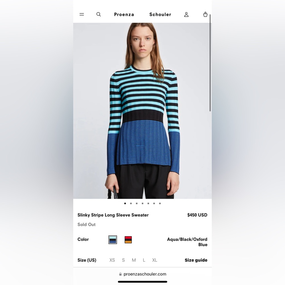 Proenza Schouler White Label Slinky Stripe Long Sleeve Sweater
